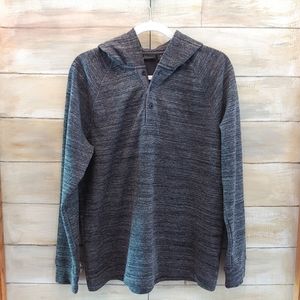 Marc Anthony mens gray black sweater hoodie long sleeved size M slim fit
